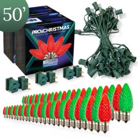 50ft C9 LED Christmas Lighting Kit with Slide-on Plugs