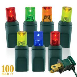 100 Light 5mm Wide Angle Conical LED Christmas Lights
