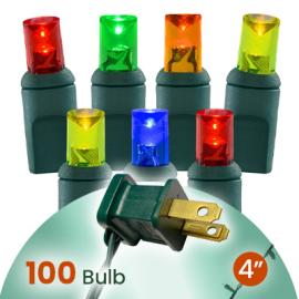 100 Light 5mm Wide Angle Conical LED Christmas Lights