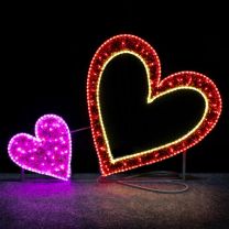 6.6' 2D LED Hearts - Red and Pink Twinkle