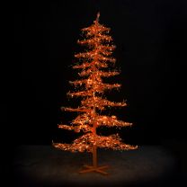 7' Ice Sculpture Christmas Tree - Amber/Orange