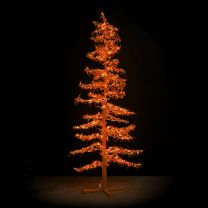 9' Ice Sculpture Christmas Tree - Amber/Orange