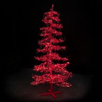 7' Ice Sculpture Christmas Tree - Red