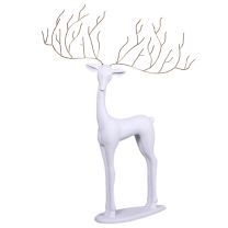 5' Standing Deer - Head Looking Straight - Matte White