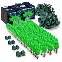 Light Line Kit - SPT-1 C9 100' Green Cord - Holiday Lighting Kit