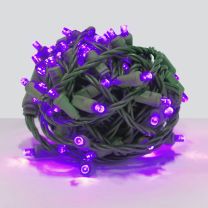 70 Light Purple 5 mm Wide Angle Conical LED Christmas Lights - Balled
