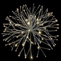 24" Silver Twinkle Starburst - Warm White LED Lights
