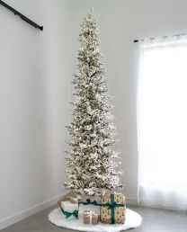 9' Indoor LED Flocked Alpine Fir Tree - Warm White