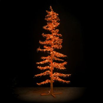 9' Ice Sculpture Christmas Tree - Amber/Orange