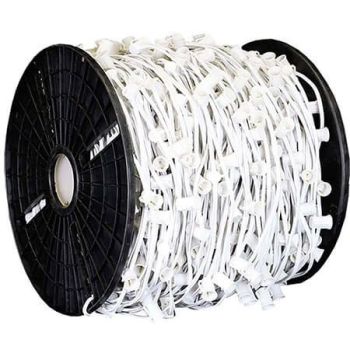 C9 Cord, 18" Spacing, White Wire, SPT-2, 1000'