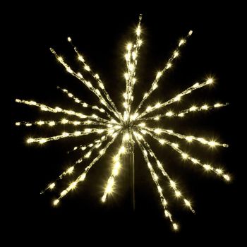 18" Silver Twinkle Starburst - Warm White LED Lights