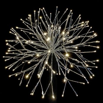 24" Silver Twinkle Starburst - Warm White LED Lights