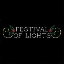 12' x 58' Festival of Lights Sign with Holly and Scrolls, LED