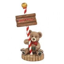 4.4' Teddy Bear with Merry Christmas Sign