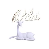 3' Laying Deer - Matte White