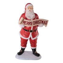 5' Santa with Christmas Banner