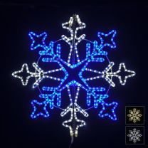 36" Aspen Snowflake - Pure White and Blue 1