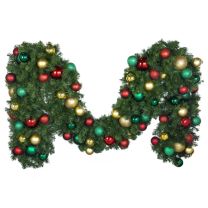 9' x 18" Oregon Fir Garland - Unlit - DELUXE Colors of the Holiday
