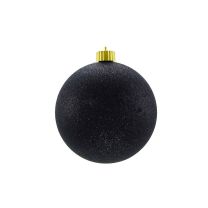 Glittered Christmas Ornaments, Black