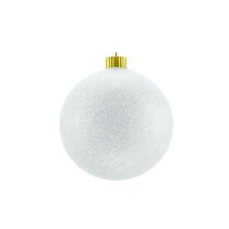 Glittered Christmas Ornaments, White