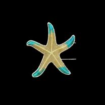 Gold and Aquamarine Deep Sea Starfish Pole Mount
