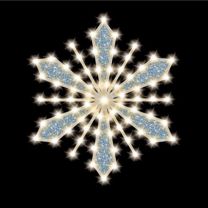 Glittered-Filled Snowflake, 30", 65 Bulbs, LED