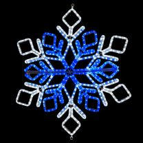 36" Star Snowflake - Pure White and Blue