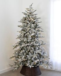 7.5' Indoor LED Flocked Siberian Fir Tree - Warm White