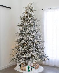 9' Indoor LED Flocked Siberian Fir Tree - Warm White