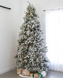 9' Indoor LED Flocked Appalachian Spruce Tree - Warm White