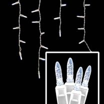 LED Twinkle Icicle Lights - 70 Light Set - Pure and Cool White
