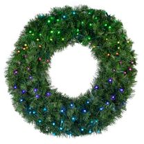 30" Twinkly Pro RGBW Deluxe Oregon Fir Wreath - Bow Option Available