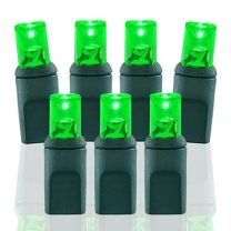 50 Light Lime Green 5 mm Wide Angle Conical LED Christmas Lights