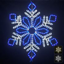 36" Winter Snowflake - Pure White and Blue