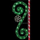 8' Garland Classic Scroll with Snowflake, LED