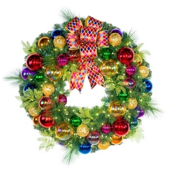 36" Pre-Decorated Wreath - Royal Jewel - Warm White