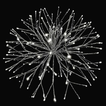 24" Silver Twinkle Starburst - Pure White LED Lights