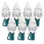 26 Light Pure White C9 LED Christmas Lights - 8" Spacing