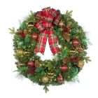 36" Pre-Decorated Wreath - Classic Holiday - Warm White
