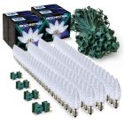 Light Line Kit - SPT-1 C9 100' Green Cord, 12" spacing, 100 Cool White Bulbs, with 4 Male and Female Slide on Plugs