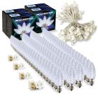 Light Line Kit - SPT-1 C9 100' White Cord, 12" spacing, 100 Cool White Bulbs, with 4 Male and Female Slide on Plugs