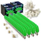 Light Line Kit - SPT-1 C9 100' White Cord, 12" spacing, 100 Green Bulbs, with 4 Male and Female Slide on Plugs
