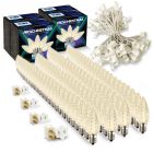 Light Line Kit - SPT-1 C9 100' White Cord, 12" spacing, 100 Warm White Bulbs, with 4 Male and Female Slide on Plugs