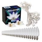 Light Line Kit - SPT-1 C9 25' White Cord, 12" spacing, 25 Pure White Bulbs, with 2 Male and Female Slide on Plugs