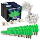 Light Line Kit - SPT-1 C9 50' White Cord, 12" spacing, 50 Green Bulbs, with 3 Male and Female Slide on Plugs
