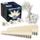 Light Line Kit - SPT-1 C9 50' White Cord, 12" spacing, 50 Warm White Bulbs, with 3 Male and Female Slide on Plugs