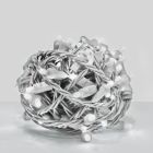 70 Light 4600K Pure White 5 mm Wide Angle Conical LED Christmas Lights - Balled - White Wire