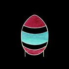 Turquoise and Magenta Glitter Mesh Easter Egg with Pink Rope Light