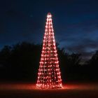 30' Commercial Tree of Lights with LED Retrofit Bulbs - Red