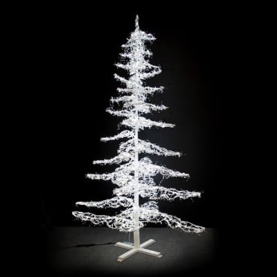 12' Ice Sculpture Christmas Tree - Pure White